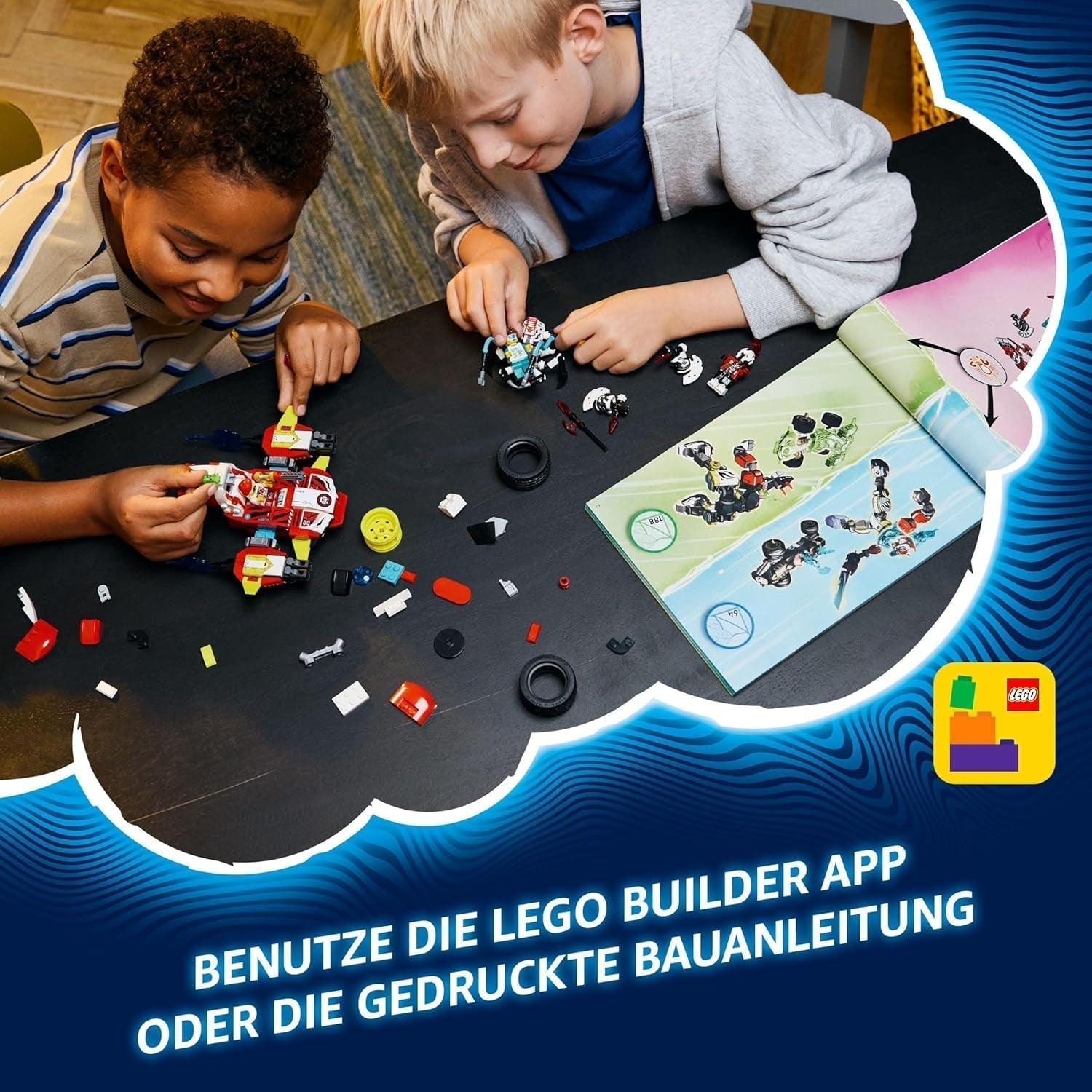 LEGO Dreamzzz Cooper's Tiger Mech și Zero'S Hot Rod Car, mașină de jucărie pentru copii, cadou pentru băieți și fete de la 9 ani, set de joacă 2 în 1 cu Mech și minifigurine 71497 Seturi de constructie Besuche den LEGO-Store