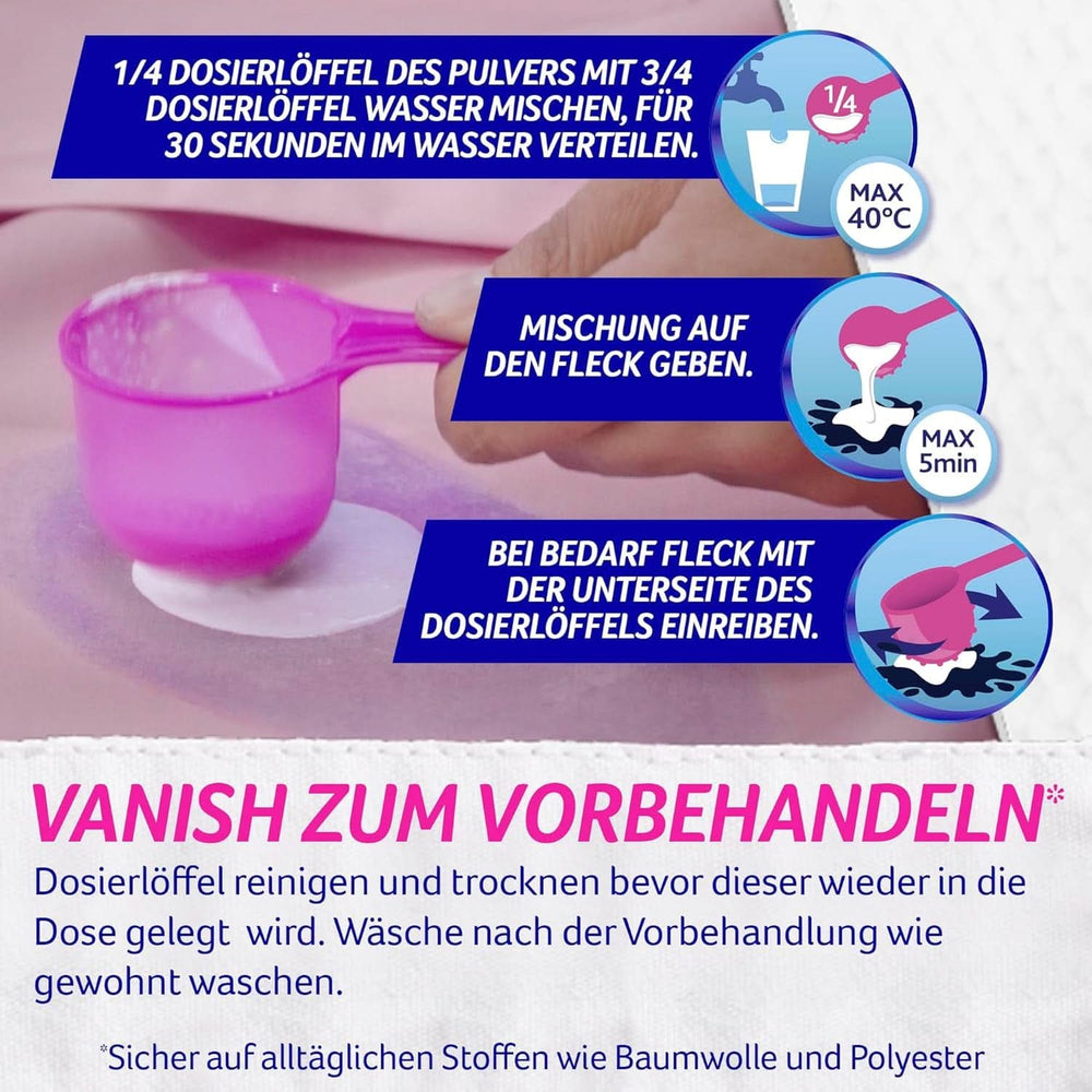 Proszek Vanish Oxi Action Powerwhite - 1 X 1,125 Kg - odplamiacz i proszek ulepszający pranie bez chloru - do białego prania Proszki do prania Naty Shop