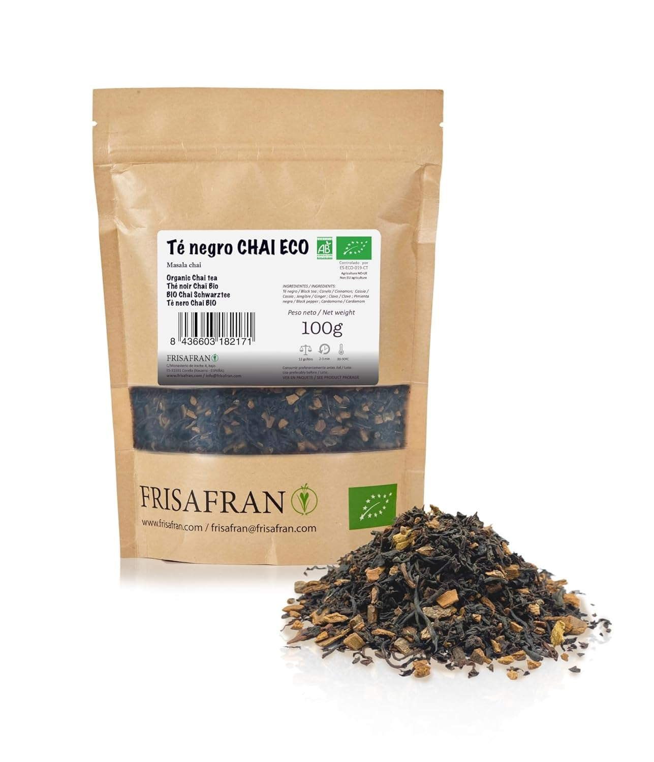 FRISAFRAN | Ceai verde Gunpowder cu mentă bio, vrac, 100 g | Antioxidant | Ceai verde japonez | Digestiv | Sănătos | Băutură răcoritoare | Infuzie de mentă | Ceai pur | Frunze de mentă | Cald-rece | Mentă
