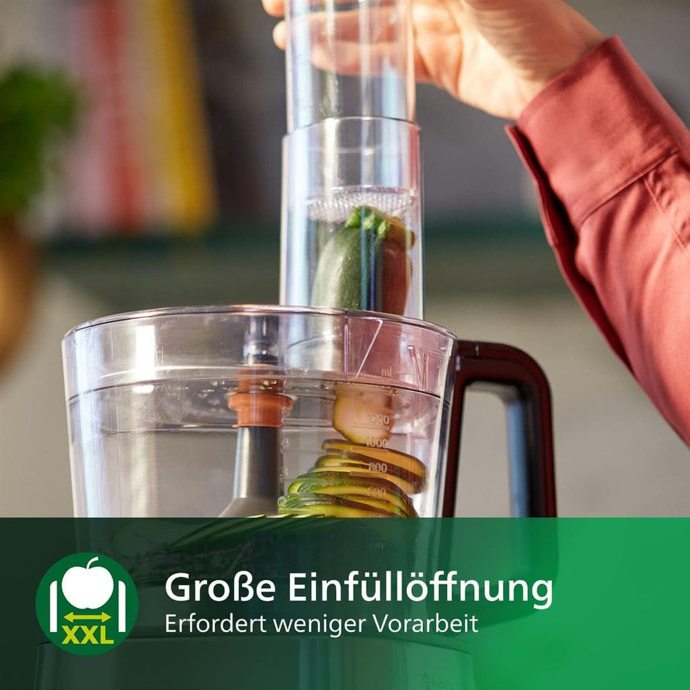 Philips Kompakte Küchenmaschine – 850 W, 31 Funktionen, 2,1-litrowy Behälter, Powerchop, Edelstahlklinge (HR7530/10) Kitchen Naty Shop