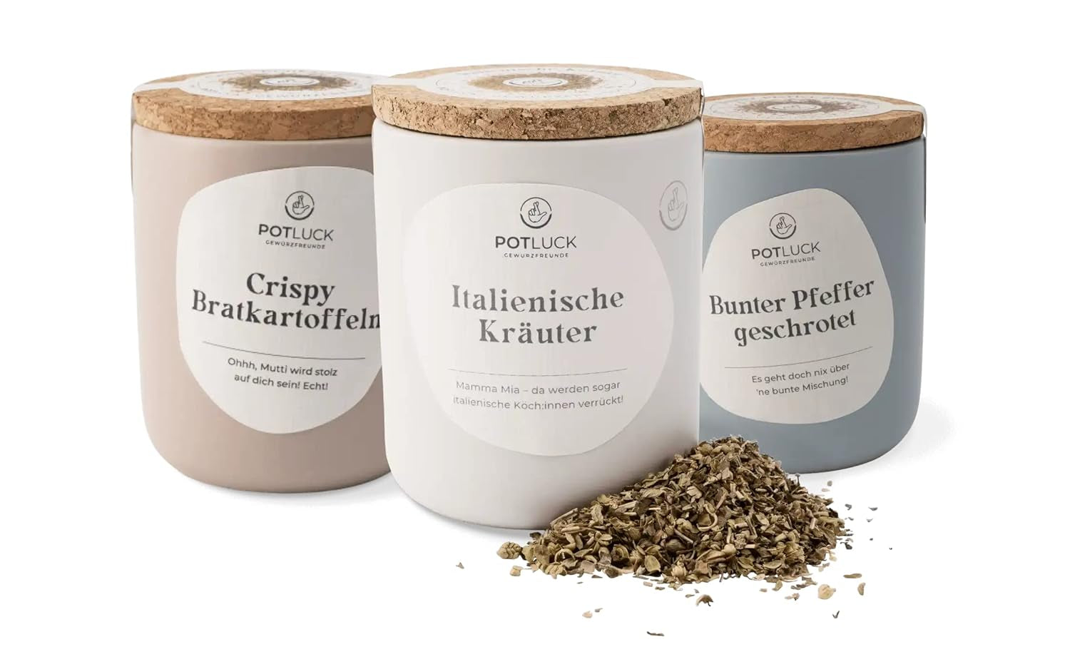 Potluk | Feta Gewürz | Gewürzmischung im Keramiktopf | 50g | Mit natürliche Inhaltsstoffen