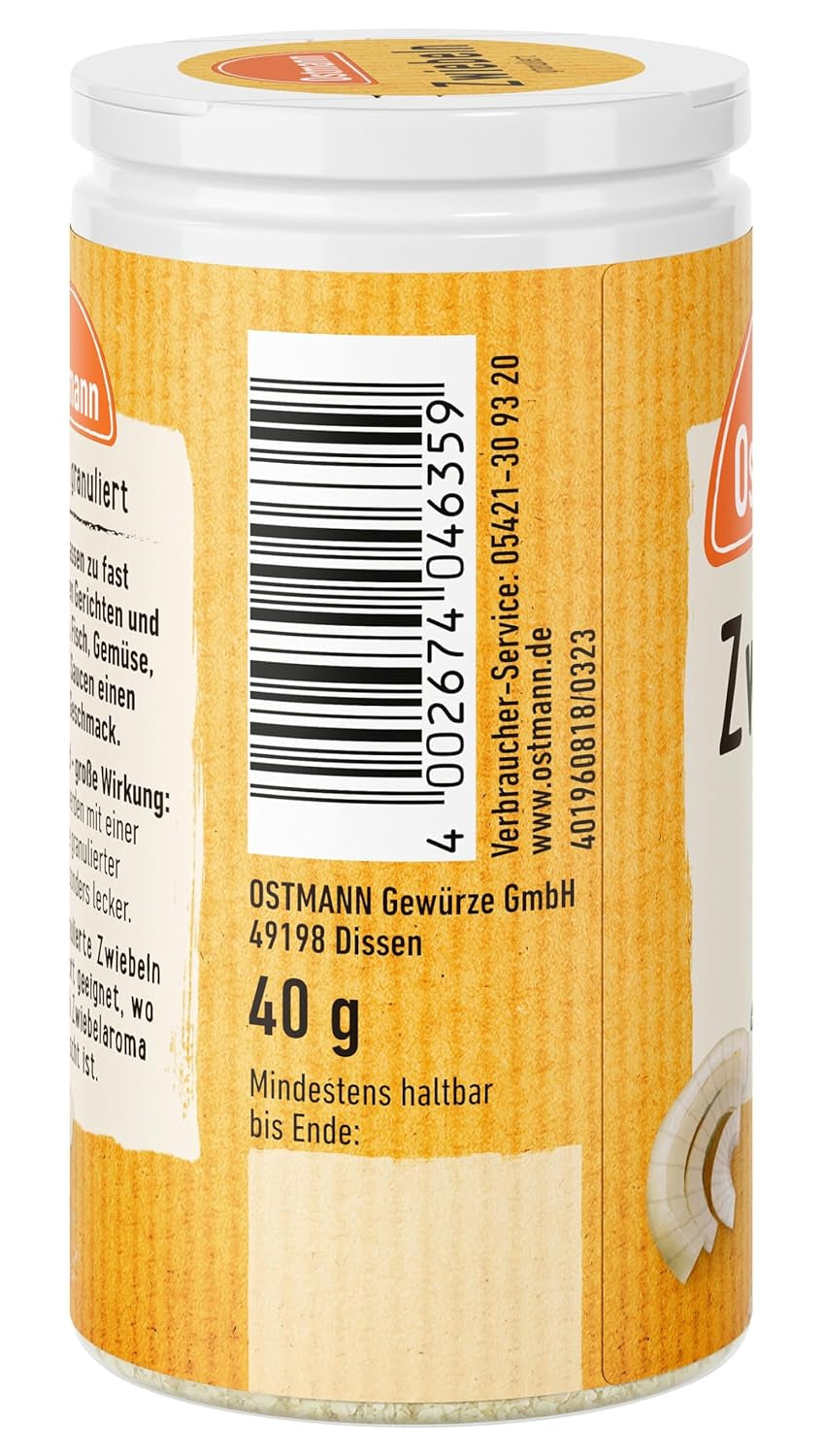 Ostmann Gewürze - Granulat Zwiebeln | Zwiebelpulver zum Würzen herzhafter Gerichte | 40 g w dawce recyklingowej