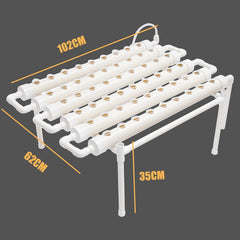 1-warstwowy zestaw do uprawy hydroponicznej z 54 doniczkami, bezglebowe systemy do uprawy roślin z PCV z pompą wodną, ​​zestawy do uprawy hydroponicznej do uprawy warzyw i owoców na balkonach, ogrodach, tarasach i podwórkach