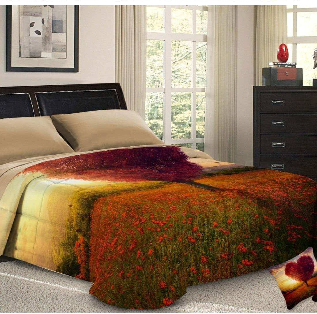 Poszwa na kołdrę PETTI Artigiani Italiani na łóżko podwójne, 100% Made in Italy, Kołdry i kołdry akwariowe Naty Shop Albero Di Fiori 160 x 190 cm