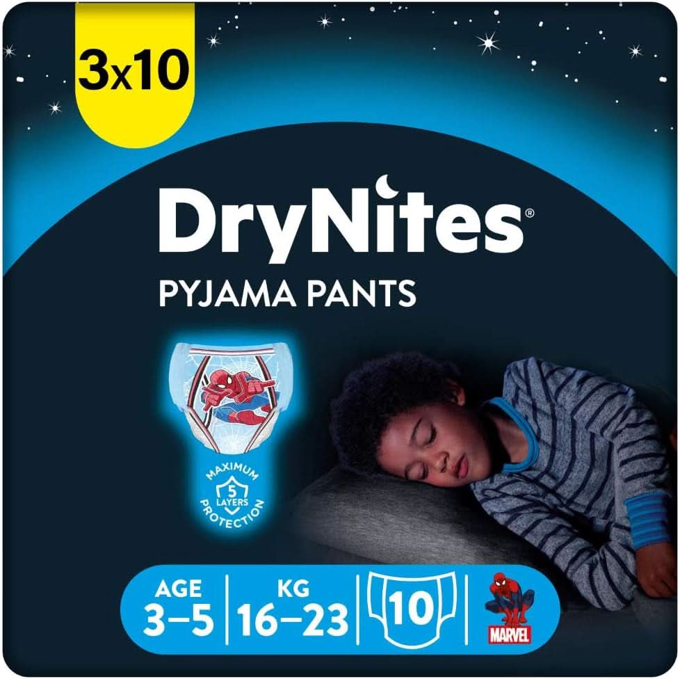 HUGGIES Drynites pieluszki nocne dla chłopców 4-7 lat (17-30 kg), 30 sztuk Naty Shop 30 sztuk 3 - 5 lat (16 - 23 kg)