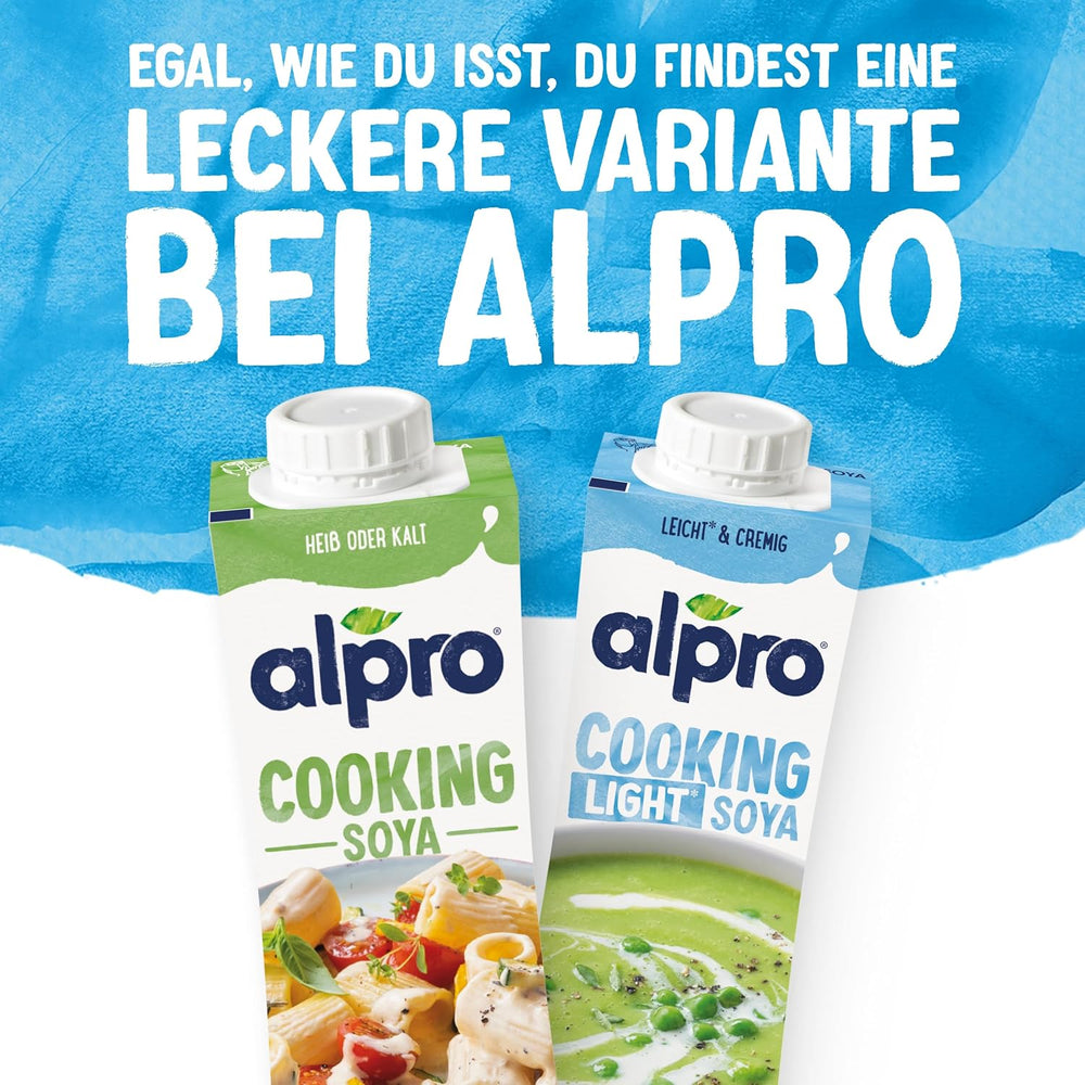 Alpro Cooking Soya – Vegan Kochcreme aus Soya o neutralnym smaku do dań na ciepło i na zimno – 15 x 250 ml