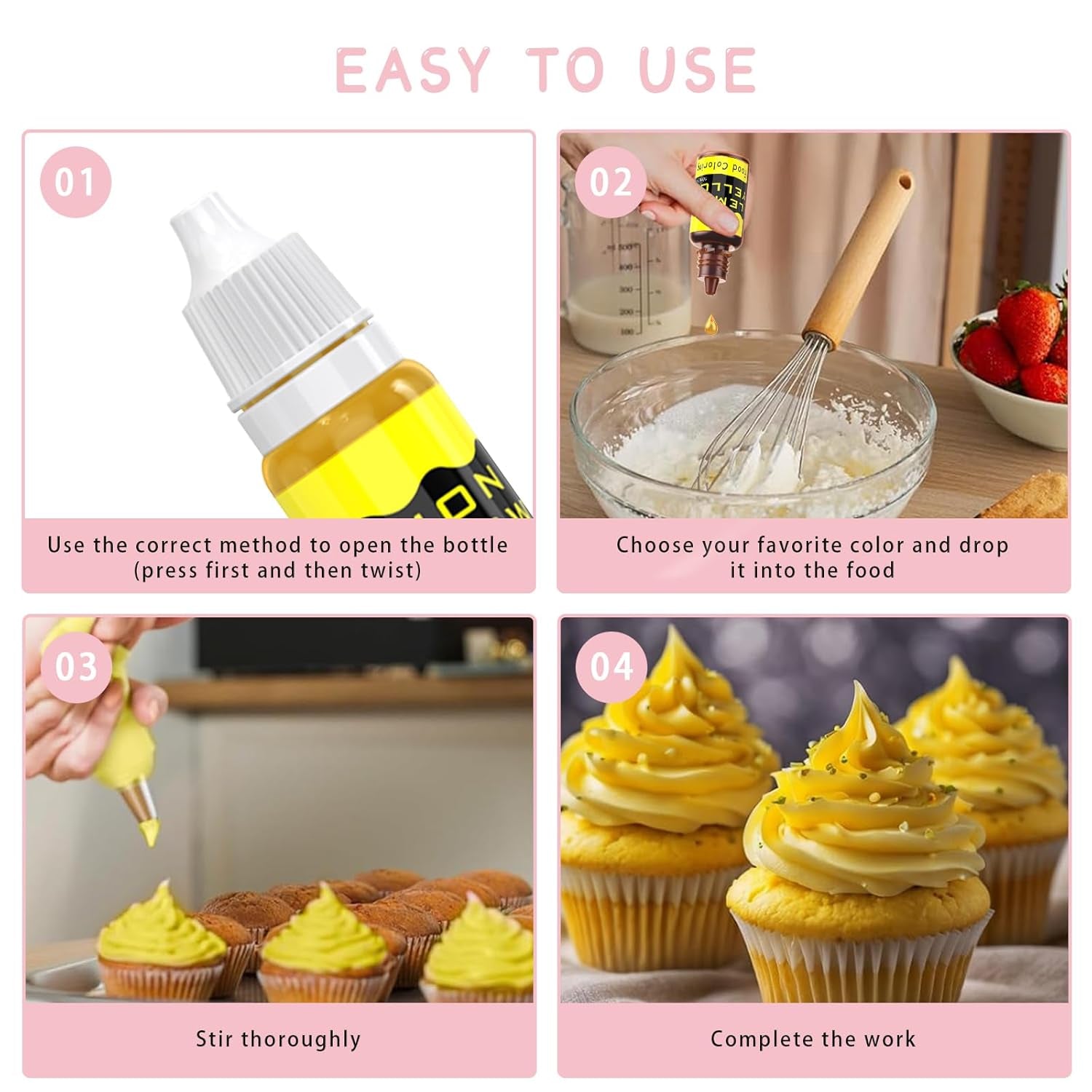 Colorant alimentar lichid 10ml x 10 culori, set de coloranți alimentari concentrați pentru glazură de tort, pentru copt, decorare, gătit și fondant. Colorant alimentar vibrant curcubeu pentru meșteșuguri DIY