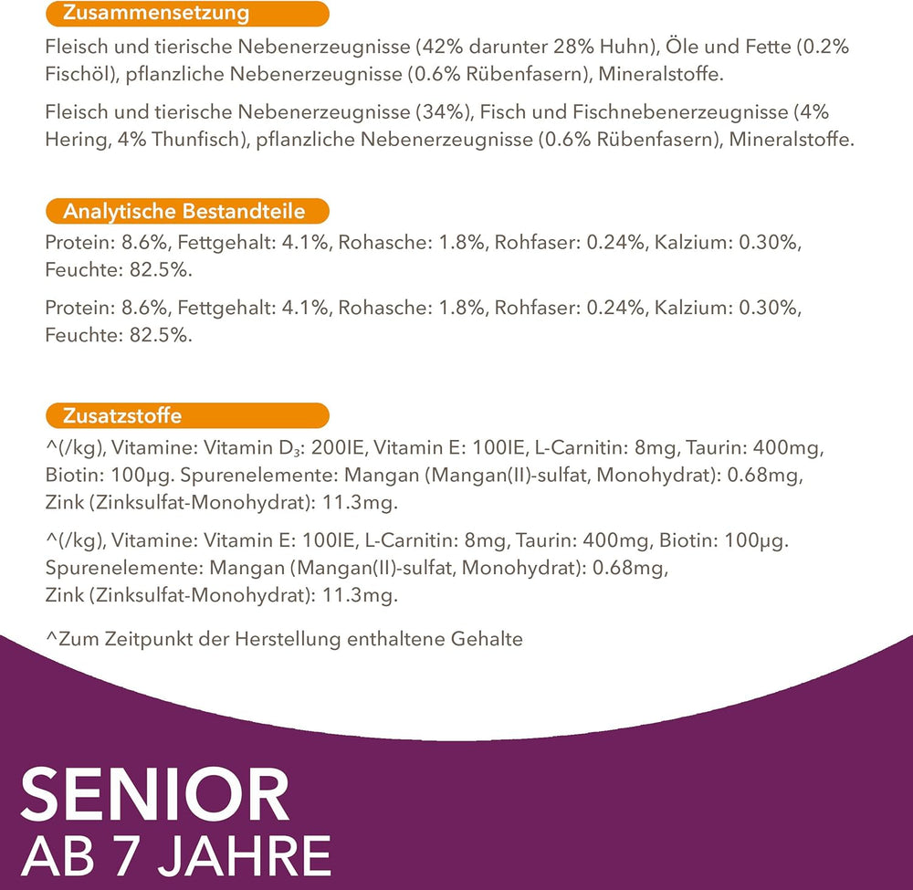 IAMS Delights Hrană umedă pentru pisici senior - Pachet multiplu cu pui și pește în sos, hrană umedă de înaltă calitate pentru pisici mai în vârstă de la 7 ani, 12 x 85 g