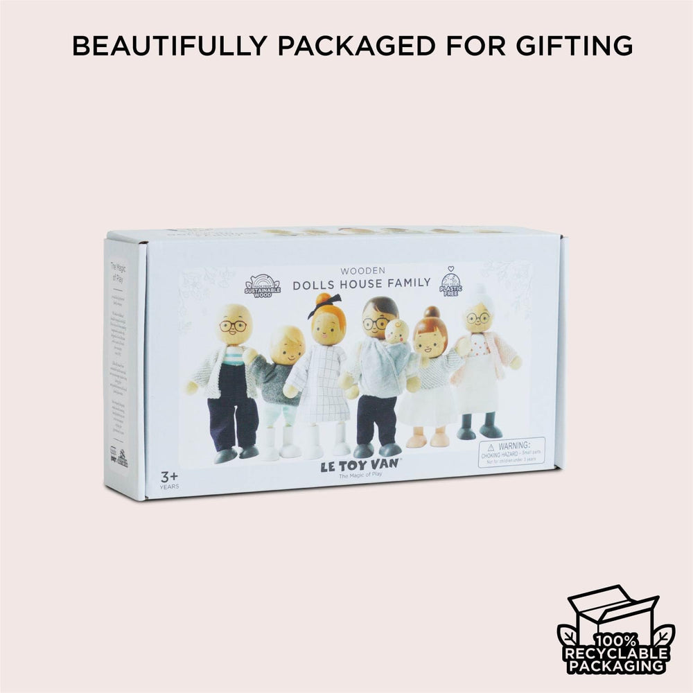 – Set de joacă din lemn „Familia mea de păpuși” pentru case de păpuși | Seturi de accesorii pentru case de păpuși Daisylane pentru fete – Potrivit pentru copii cu vârsta de 3 ani și peste, P053