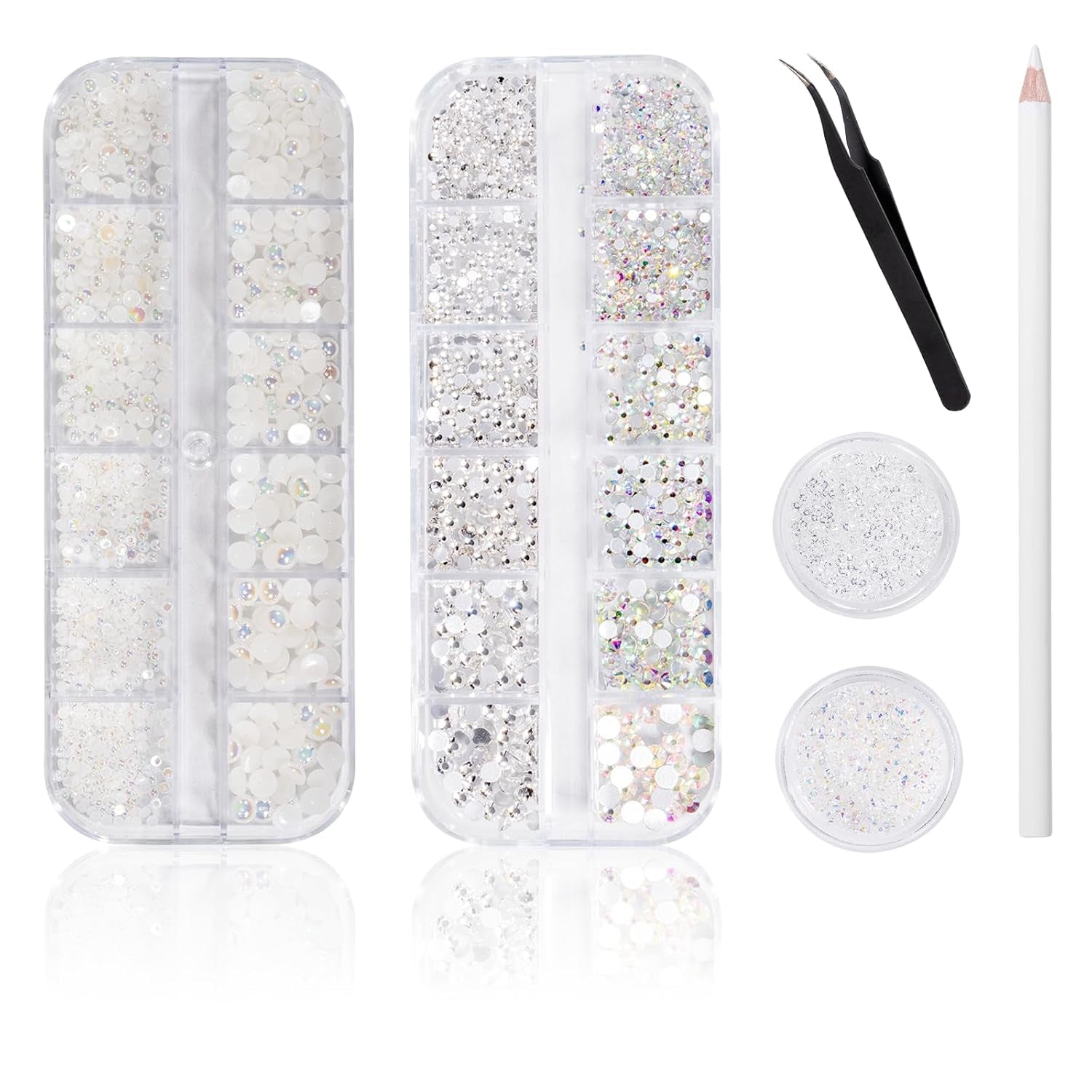 5600 Stück Strasssteine Nägel Nail Art,36 Farben Glitzersteine, Dekorationen Nagelsteine Für Nagelkunst, Einschließlich Wachsstift Für Strasssteine Und Strass-Picker