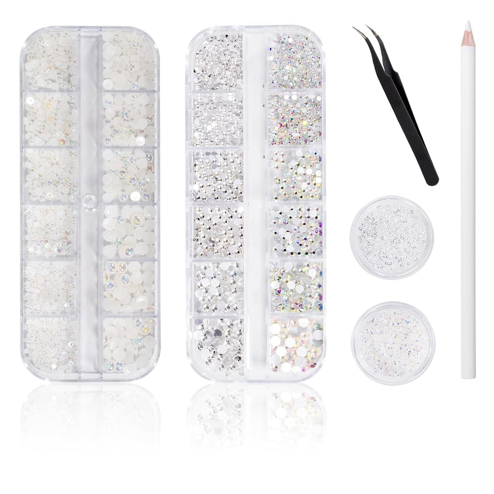 5600 Stück Strasssteine Nägel Nail Art,36 Farben Glitzersteine, Dekorationen Nagelsteine Für Nagelkunst, Einschließlich Wachsstift Für Strasssteine Und Strass-Picker