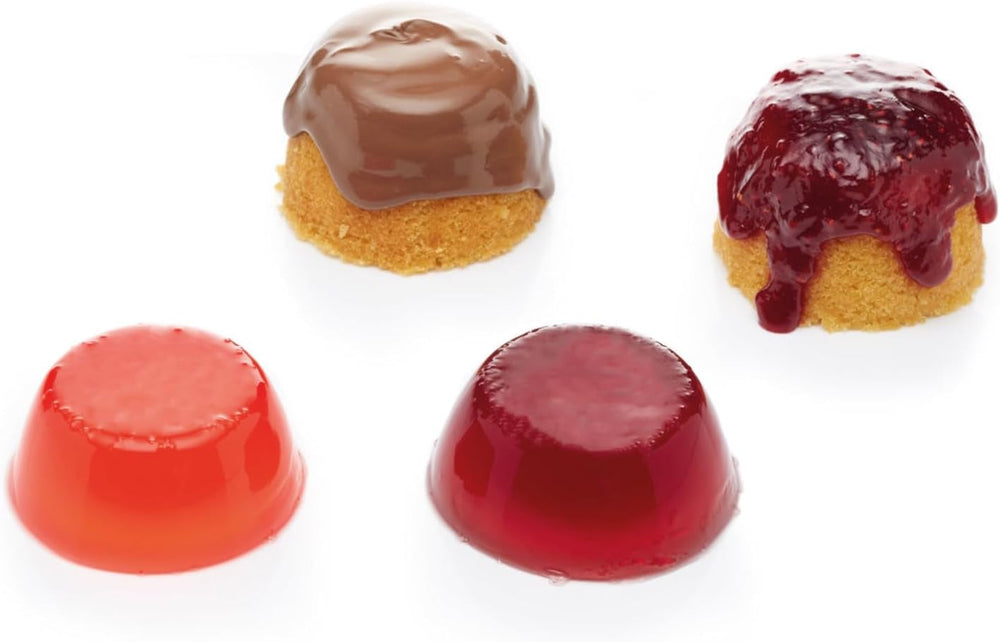 Kitchencraft Mini foremki do budyniu Anodyzowane aluminium 7,5 cm Zestaw 4 srebrnych foremek i tac do pieczenia Naty Shop