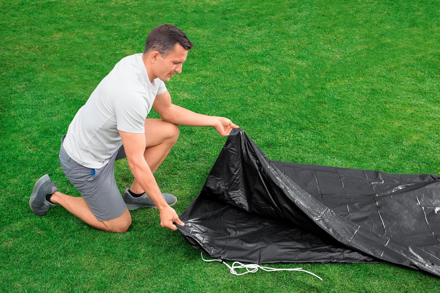 Prelată Bestway din PVC Ø 401 cm, neagră, rotundă