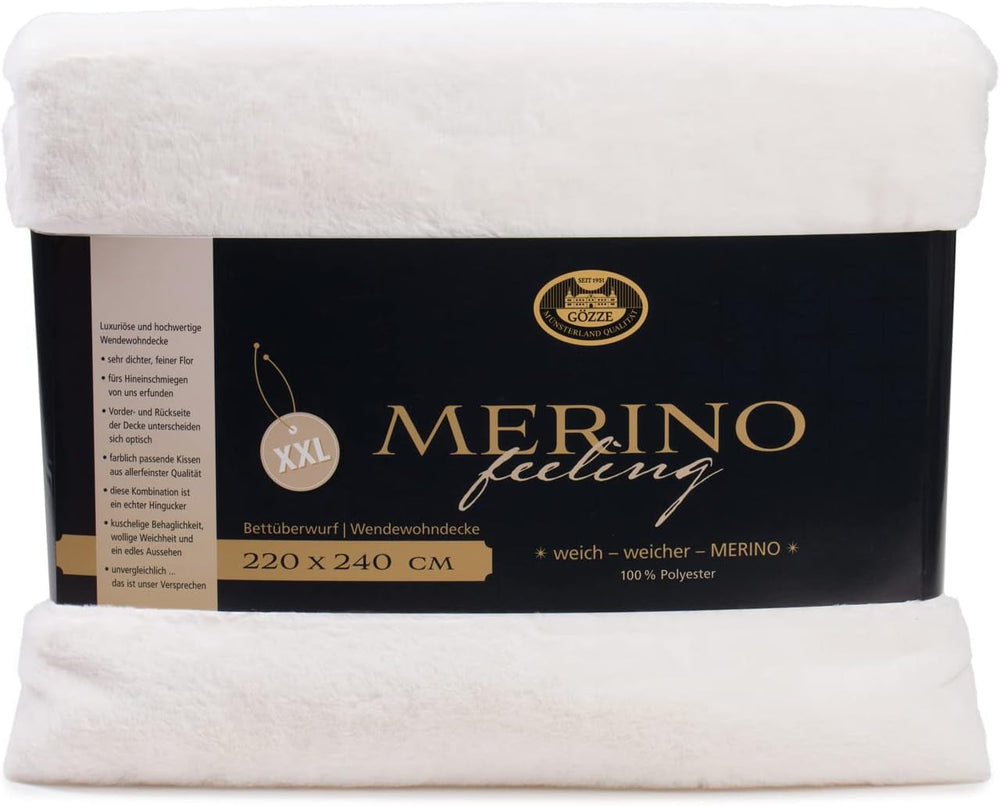 Gözze - Wygodny koc, dwustronny, o dużej gęstości 600 G/M², 150 x 200 cm - Ciemnozielone łóżka i koce Besuche den GÃ¶zze-Store Biała wełna 220 x 240 cm