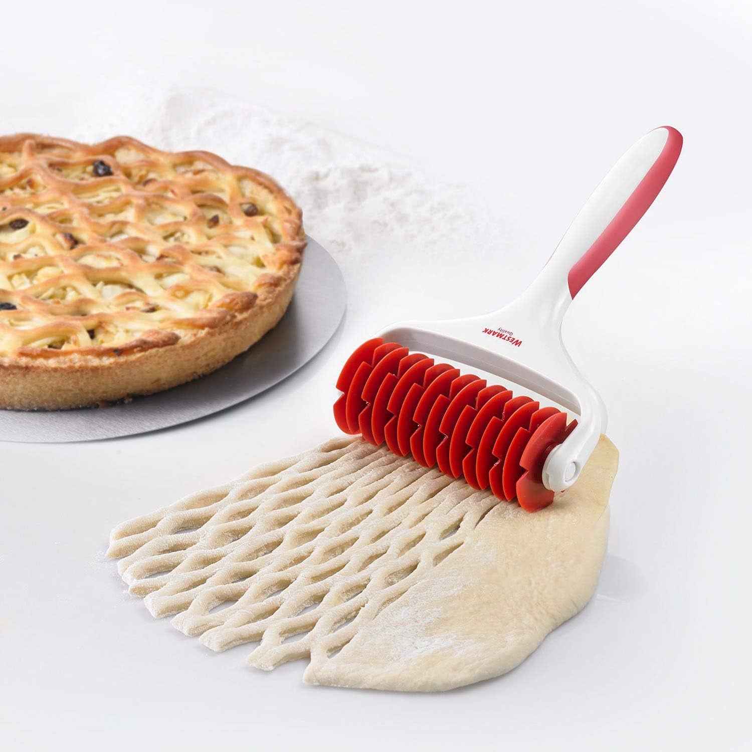 Westmark Gitterroller, Länge: 19,5 cm, Kunststoff, Weiß/Rot, 32182270