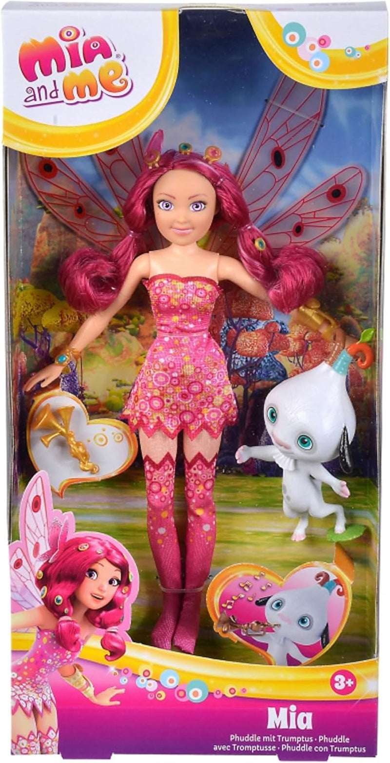 Simba 109483042 Lalka do przebierania Mia i ja, Phuddle z Trumptusem, elf ze skrzydłami i ruchomymi nogami, 6x spinki do włosów, 2x bransoletka, od 3 lat, wielokolorowe, 23 cm Naty Shop Dolls