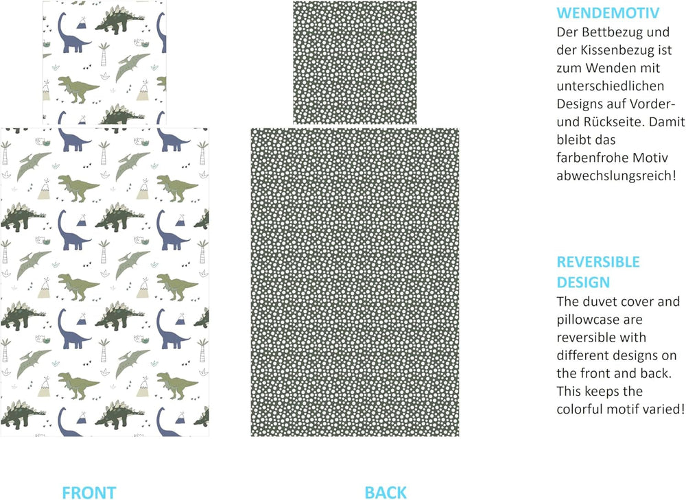 Pościel dla dzieci, dwustronna, Dinozaury Pościel - dziecięca Sklep Naty