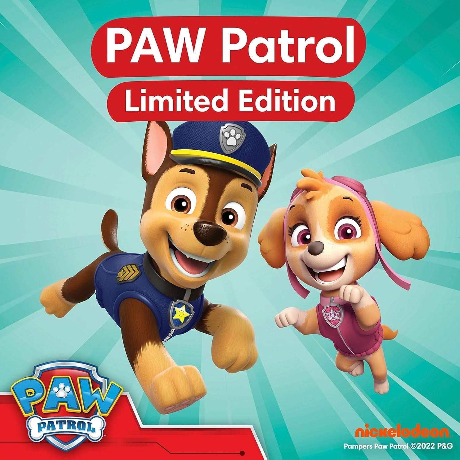 Pieluszki Pampers Paw Patrol Spodnie rozm. 5 (12-17Kg) Baby-Dry, Junior z kieszenią Stop and Protect, BOX MIESIĘCZNY, 160 pieluszek Naty Shop