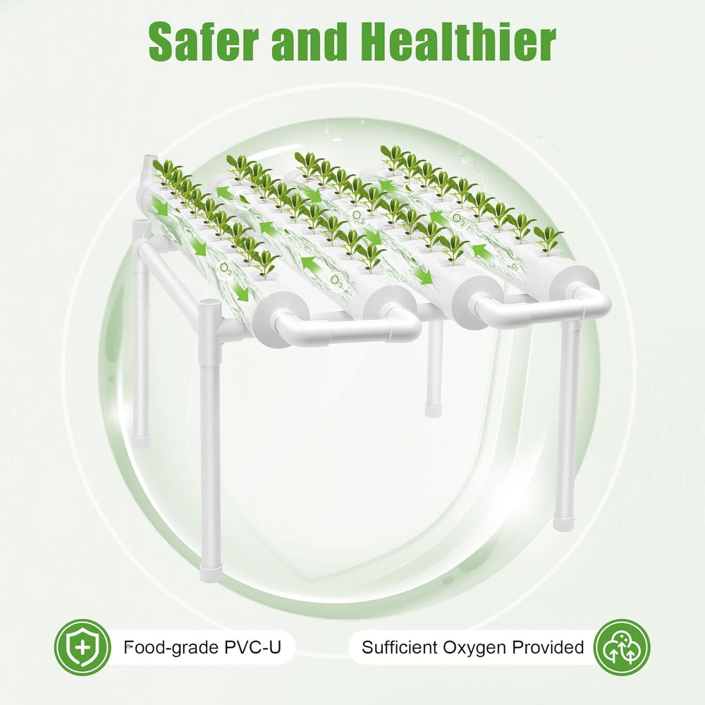 Zestaw do uprawy hydroponicznej na 36 doniczek, zestaw do uprawy hydroponicznej 100 × 50 × 30 cm, system uprawy hydroponicznej z pompą wodną, ​​systemy uprawy bezglebowej z PVC-U