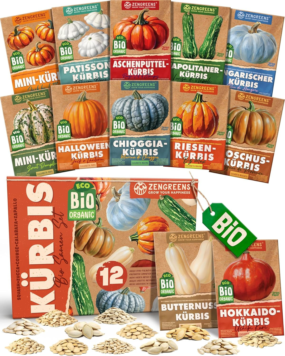 Organiczne nasiona bazylii w zestawie 6–6 nasion bazylii do łatwej uprawy w ogrodzie, na balkonie lub na podwyższonej grządce - Nasiona roślin - Sadzonki