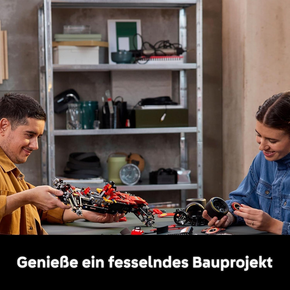 LEGO Technic Ferrari SF-24 F1 Race Car - Mașină model pentru adulți - Set Formula 1 de colecție - Motor V6, cutie de viteze, direcție și DRS la scara 1:8 - Cadou pentru fanii sporturilor cu motor și ai mașinilor de curse 42207 Seturi de constructie Besuche den LEGO-Store