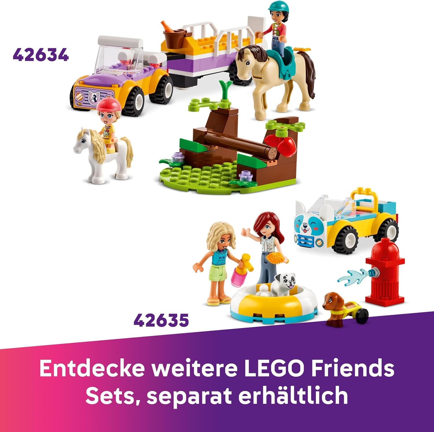 Camion de înghețată LEGO Friends Heartlake City, set de joacă pentru jocuri de rol, set de construcție cu 2 figurine și un iepuraș, jucărie pentru fete de la 4 ani, jucărie de construcție cu minifigurine ale personajelor 42644 Seturi de constructie Besuche den LEGO-Store