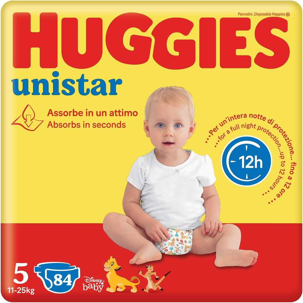 Pieluszki Huggies Unistar rozmiar 4 (7-14 kg), opakowanie 128 pieluszek (podstawowe)