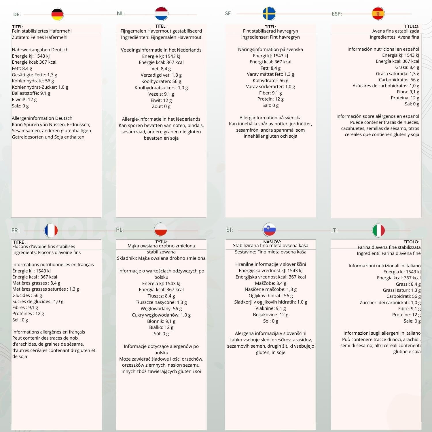 Wholefood Earth Fine Oats - bez GMO - wegańskie - bez nabiału - bez dodatku cukru 1 kg