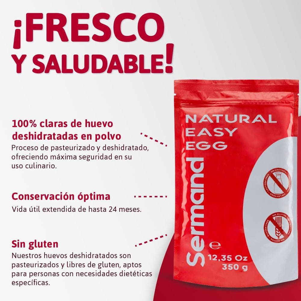 Eiklarpulver (350g) | Getrocknetes Eiklar Pulver | Eialbumin für Backen & Kochen | Ohne Zusatztoffe | Opakowanie typu zip-bag niezawierające laktozy