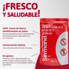 Eiklarpulver (350g) | Getrocknetes Eiklar Pulver | Eialbumin für Backen & Kochen | Ohne Zusatztoffe | Opakowanie typu zip-bag niezawierające laktozy