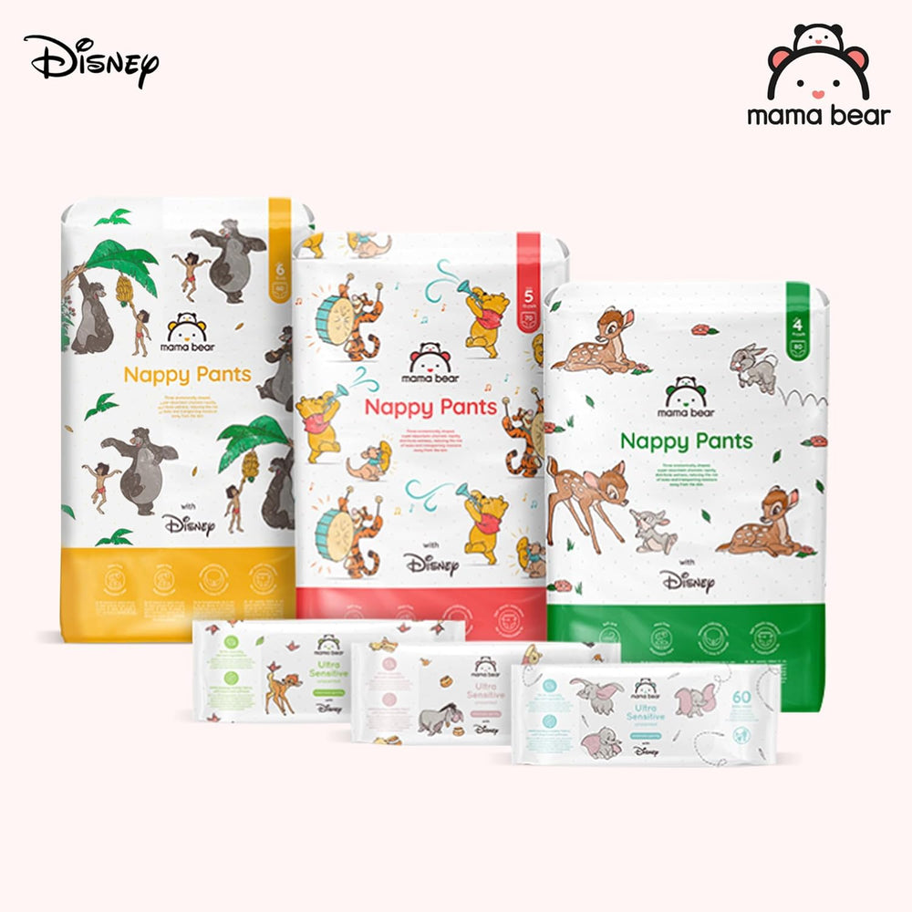Marka Amazon: pieluchy Mama Bear Disney, rozmiar 5 (12-17 kg) - pudełko miesięczne, białe, 140 sztuk (2 opakowania po 70 sztuk)