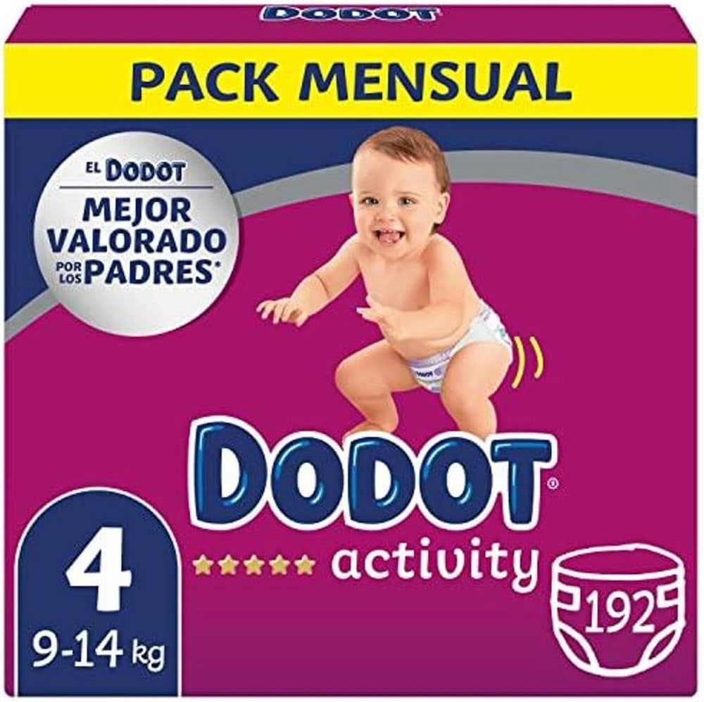 Pieluszki Baby Activity Rozmiar 4 (9-14kg), 192 pieluszki o mocniejszym kroju dla mamy i dziecka Naty Shop