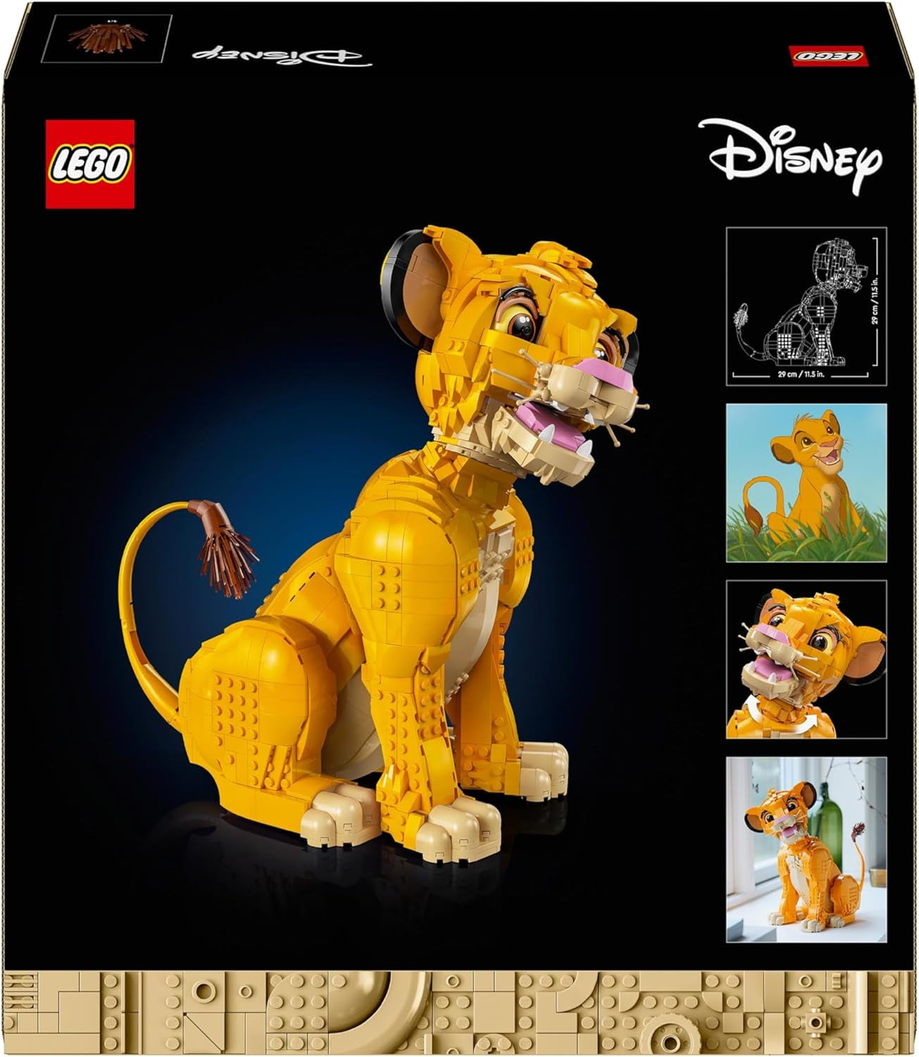 Lego — Disney Simba, młody król lew, zabawka do budowania do kolekcji z kreatywnymi figurkami zwierząt, relaksujące zajęcia dla dorosłych, pomysł na prezent dla kobiet 43247 Zestawy do budowania Besuche den LEGO-Store