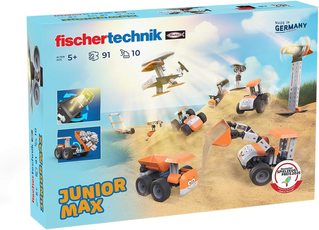 fischertechnik Junior Pro 576100 – Konstruktionsspielzeug für Kinder, Baukasten mit 7 Modellen inkl. Löschfahrzeuge, ab 5 Jahren, orange