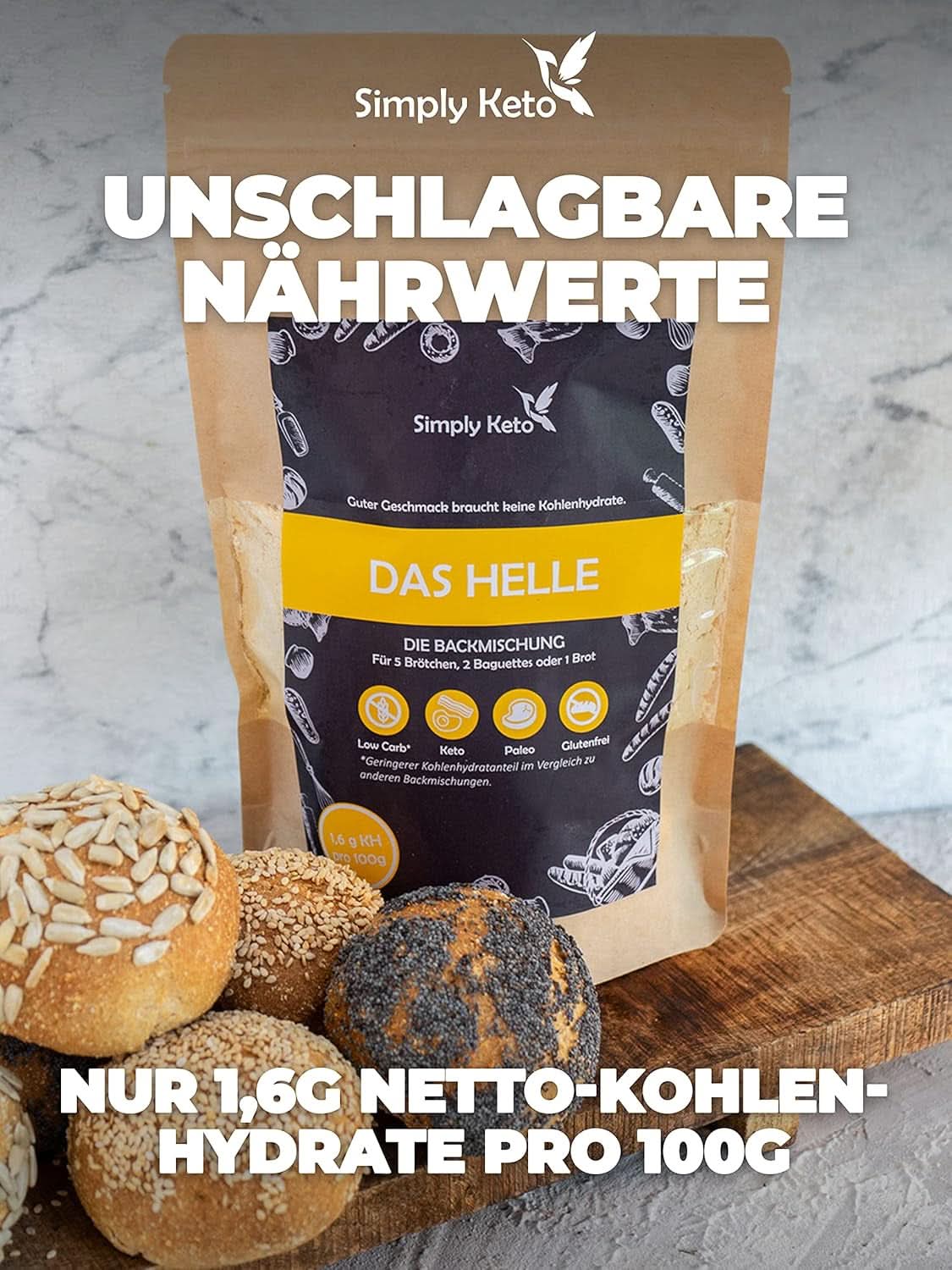 Simply Keto Chleb Light Lower Carb*, Mieszanka do chleba bezglutenowego, 260 gramów Kitchen Naty Shop