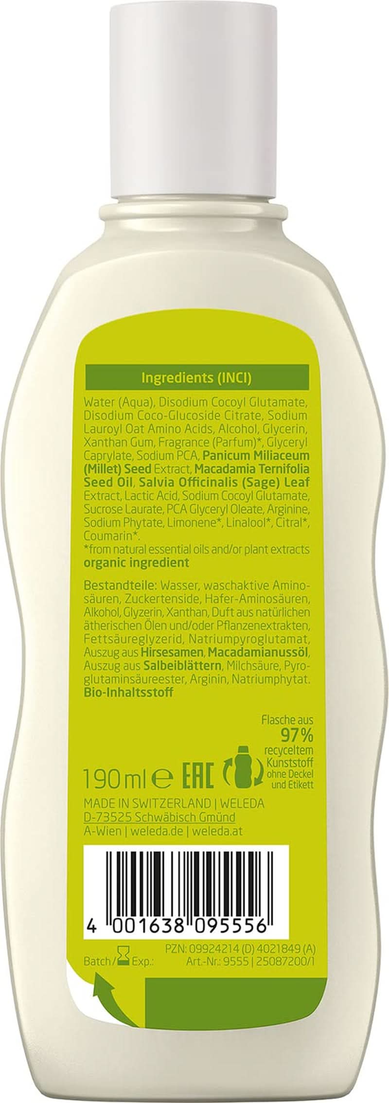 WELEDA Organiczny szampon do pielęgnacji prosa, delikatne oczyszczanie, 190 ml Pod prysznic i do kąpieli Naty Shop