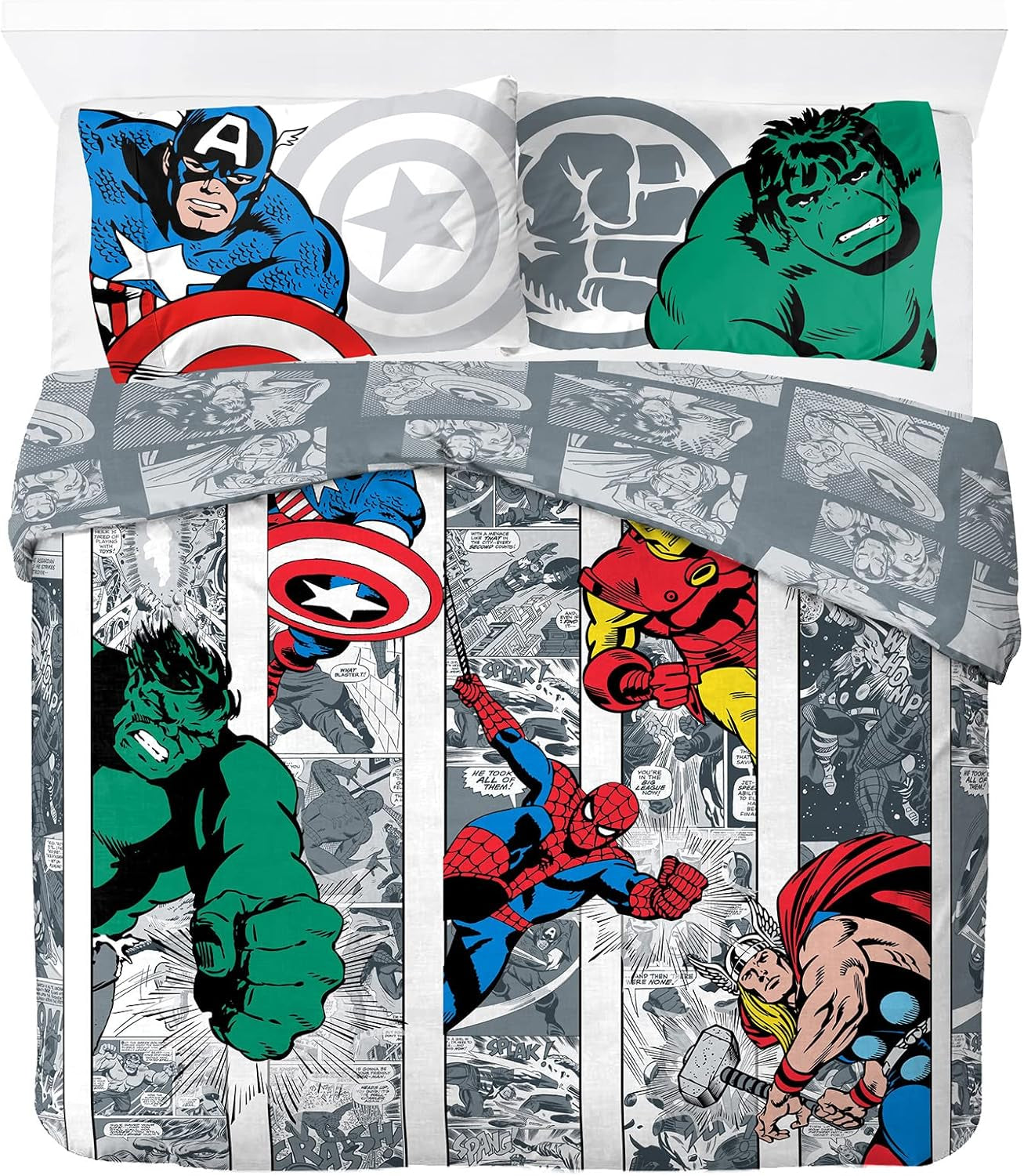 Pościel dla dzieci, unisex, księżniczki i superbohaterowie, 100% bawełna Pościel - dziecięca Naty Shop Multicolor - Avengers 200X200/50X70 (3 szt.)
