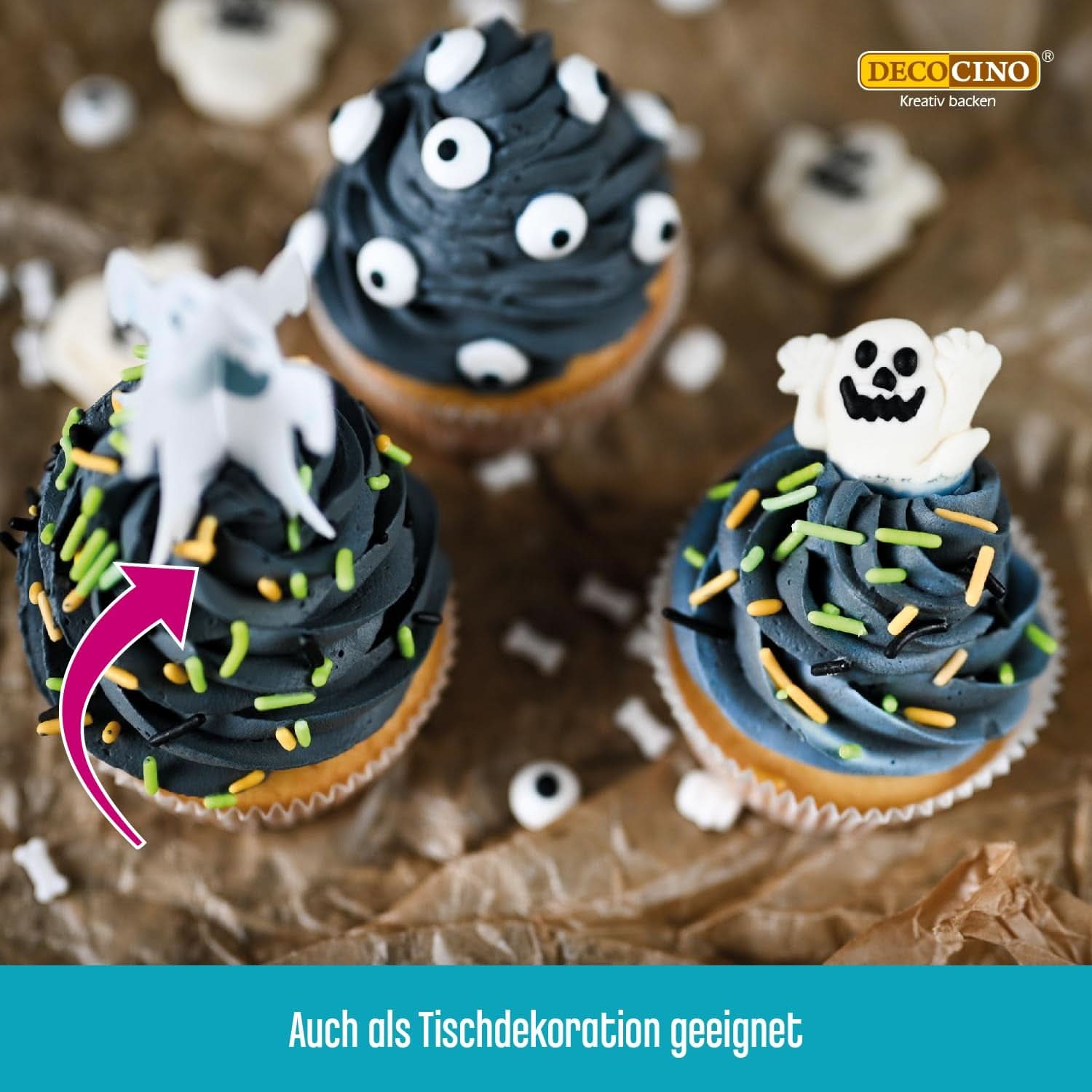 Decocino Halloween Sprinkles, wielobarwne, 120 gramów Posypka Naty Shop