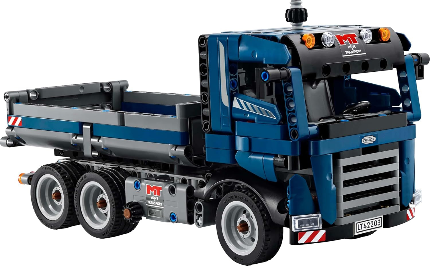 Zabawka LEGO Technic Wywrotka z kierownicą i ruchomą wywrotką - niebieski pojazd budowlany - pomysł na prezent na urodziny lub święta - zestaw konstrukcyjny dla chłopców i dziewcząt od 9 lat 42203 Zestawy konstrukcyjne Besuche den LEGO-Store