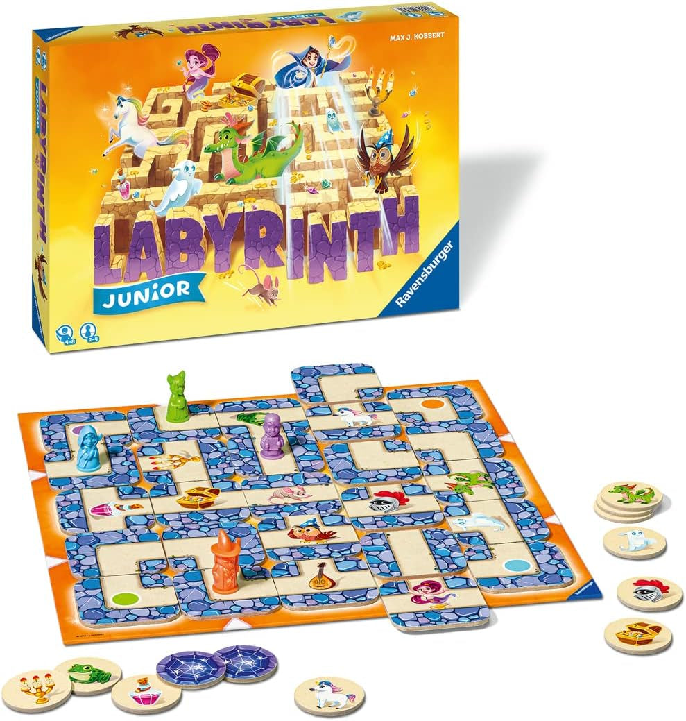 Ravensburger Children's Game 20847 - Junior Labirynt - Klasyka rodzinna dla małych dzieci, gra dla dzieci w wieku 4+ - Gra planszowa Odpowiednia dla 2-4 graczy, edycja Junior