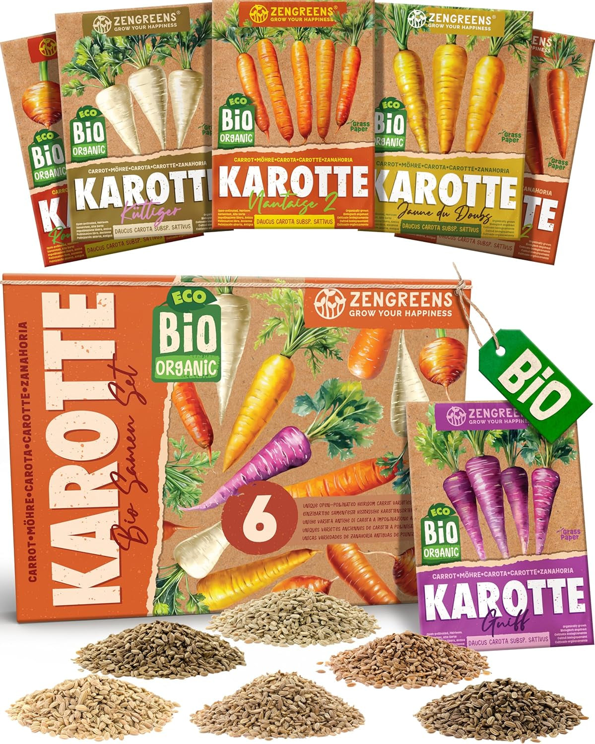 Organiczne nasiona bazylii w zestawie 6–6 nasion bazylii do łatwej uprawy w ogrodzie, na balkonie lub na podwyższonej grządce - Nasiona roślin - Sadzonki