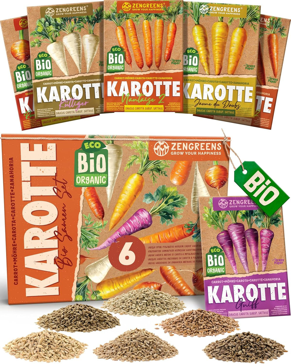 Organiczne nasiona bazylii w zestawie 6–6 nasion bazylii do łatwej uprawy w ogrodzie, na balkonie lub na podwyższonej grządce - Nasiona roślin - Sadzonki