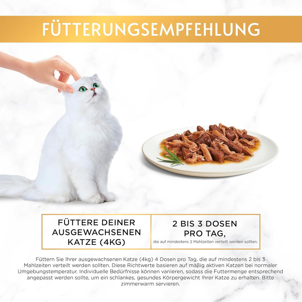 Hrană umedă pentru pisici Gourmet Gold Fine Composition cu vită și pui, pachet de 12 (12 x 85g)