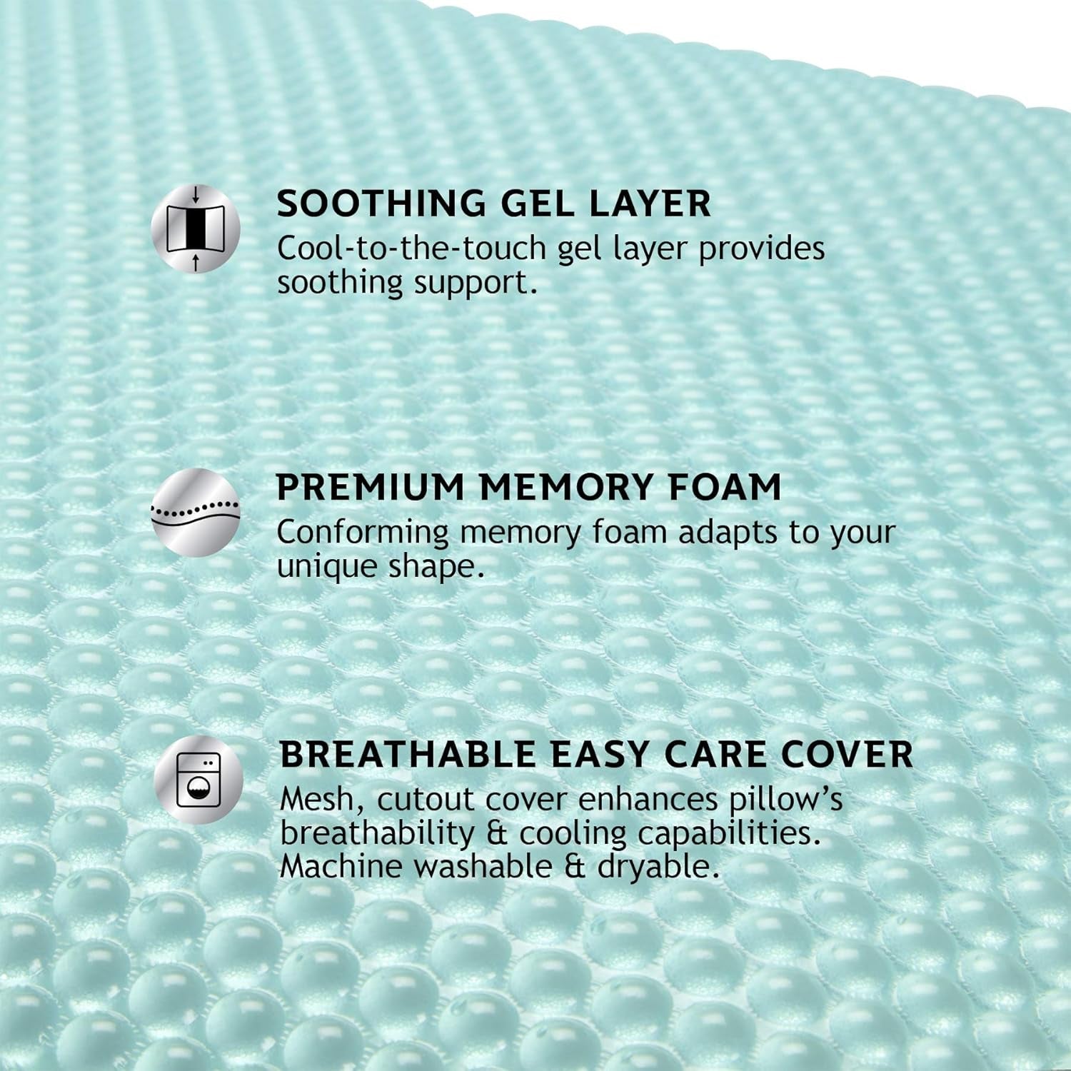 Sealy SE '19 Essentials SM Aqua Bubble Gel Sheet, 1 pernă MC (US), alb, 61 X 40 X 14 cm Perne standard Naty Shop