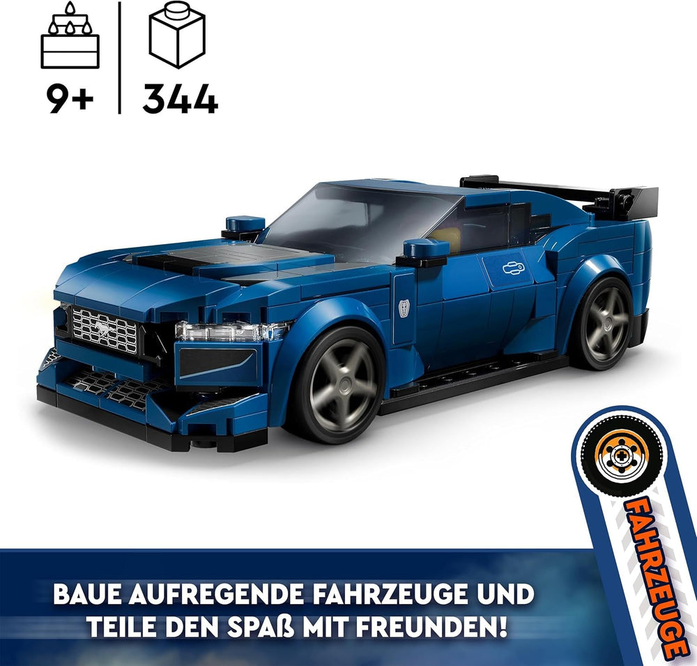 LEGO Speed Champions Ford Mustang Dark Horse Minifigurki samochodów sportowych Zabawka samochodowa dla dzieci do budowania, zabawy i wystawiania, prezent dla chłopców, dziewcząt i fanów samochodów w wieku 9 lat 76920 Zestawy do budowania Besuche den LEGO-Store
