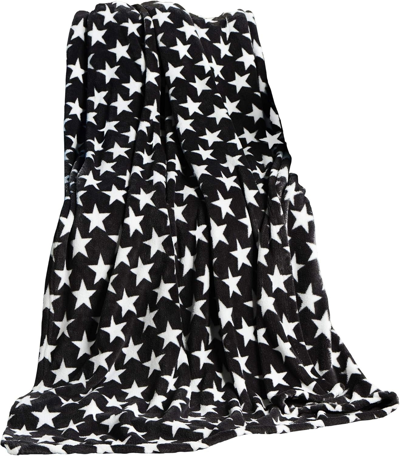 Puszysty koc Celinatex 150 x 200 cm Bordeaux koc sofa kanapa miękki koc gwiazdki Polar z mikrofibry Oeko-Tex Moonlight Łóżka i narzuty Besuche den CelinaTex-Store Czarne gwiazdki 150 x 200 cm