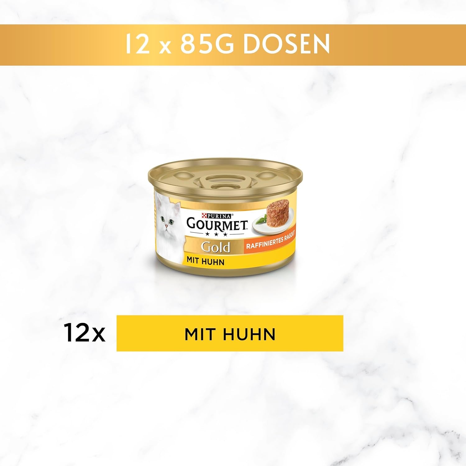 Hrană umedă pentru pisici Gourmet Gold Refined Ragout cu pui, pachet de 12 (12 x 85g)