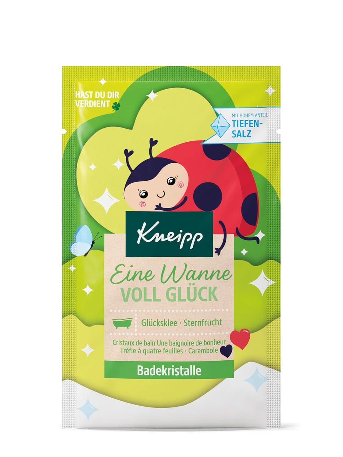 Kneipp, kryształki do kąpieli z naturalnymi ekstraktami z owoców gwiaździstych i koniczyny szczęścia, z dużą zawartością soli Luisenhaller, 60 gramów Prysznic i kąpiel Naty Shop