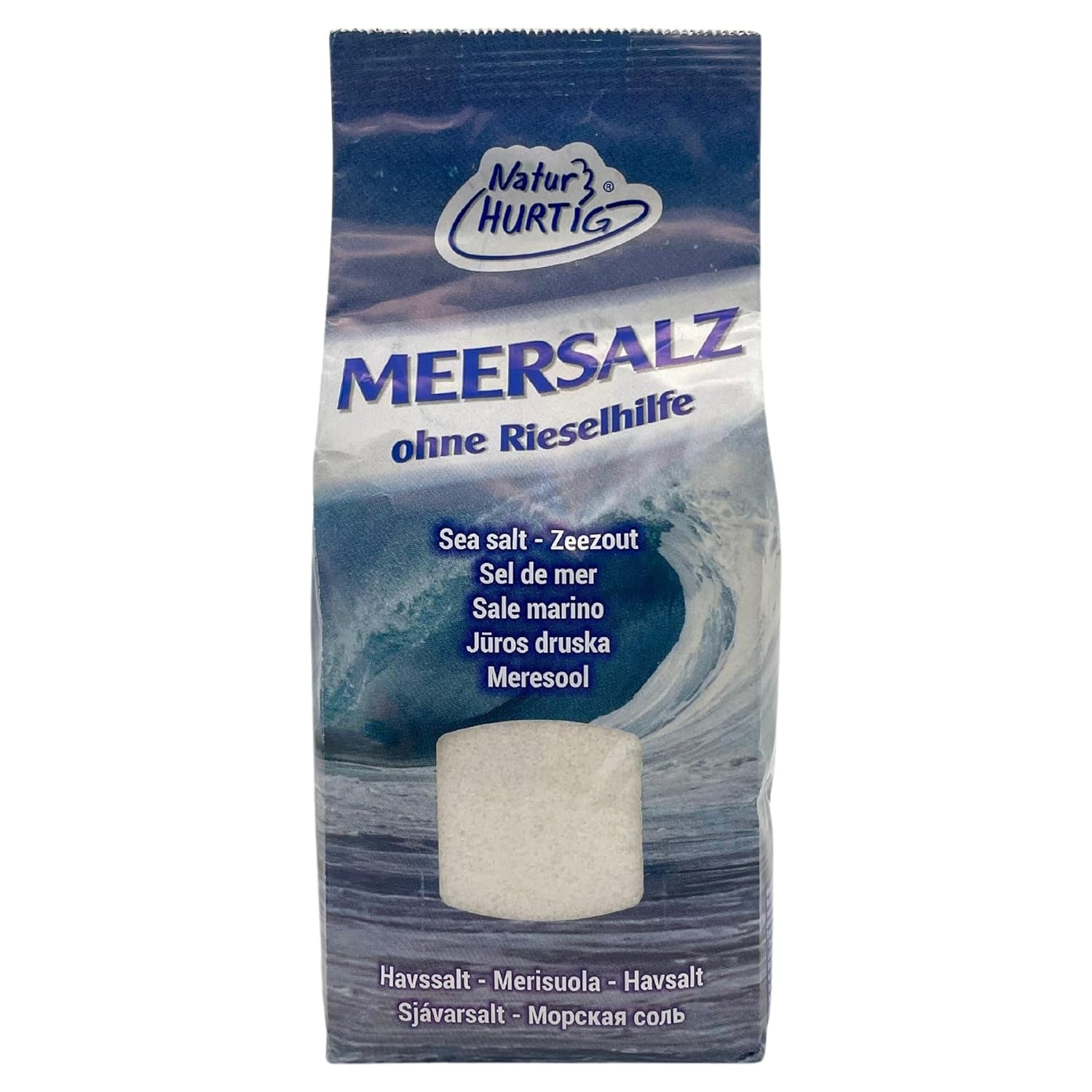 Meersalz Fein 1 kg | Naturbelassen, unraffiniert und ohne Zusätze | Unbehandeltes feines Meersalz