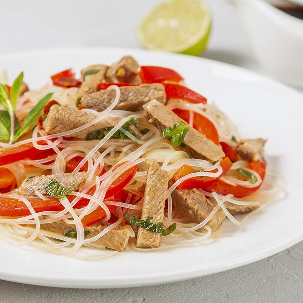 Bioasia Organiczny makaron szklany - Organiczny makaron długi szklany ze skrobi grochowej - Naturalnie wegański i bezglutenowy - 1 x 100g